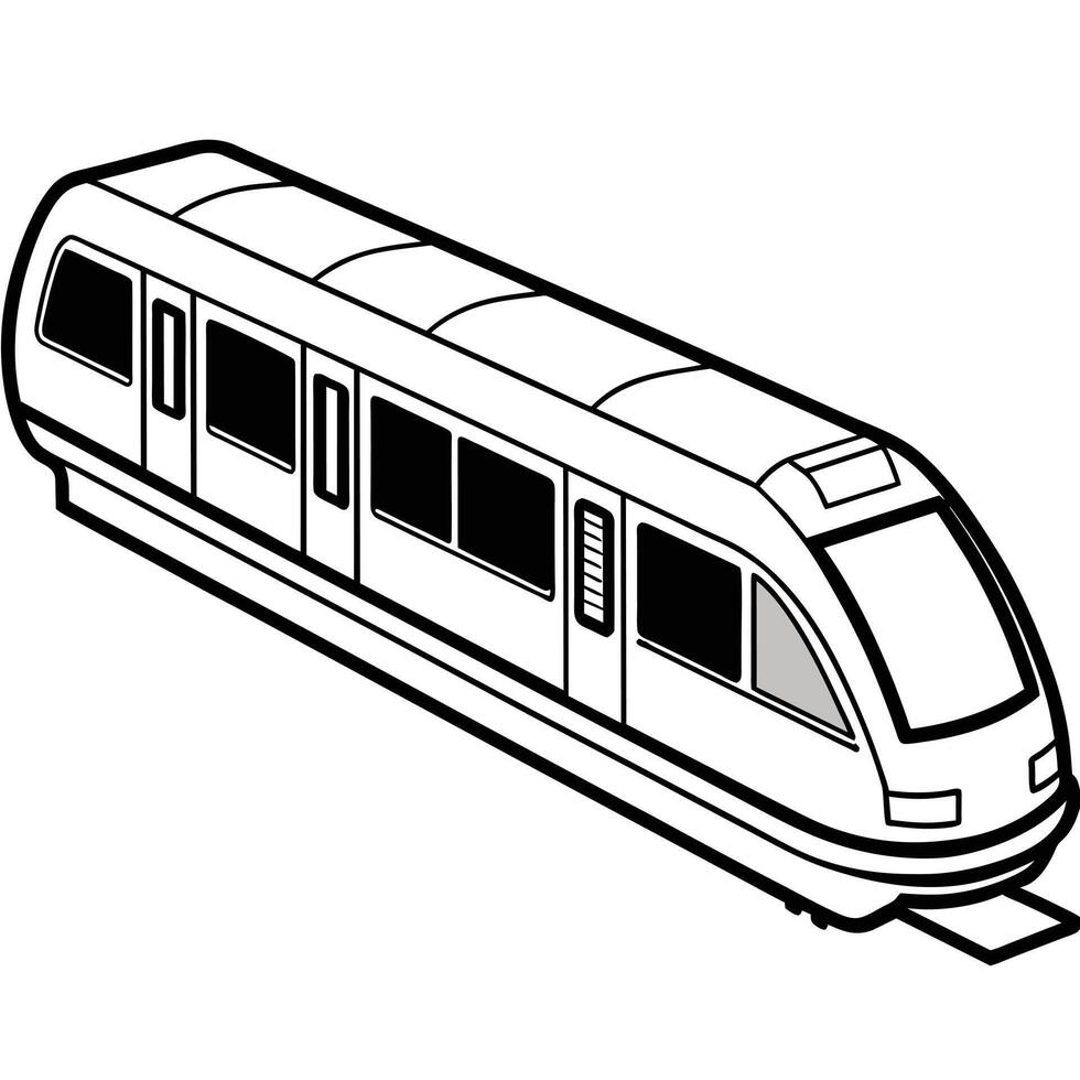 Realistic Train Outline Illustration vector