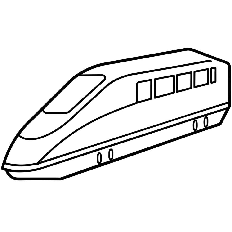 Realistic Train Outline Illustration vector