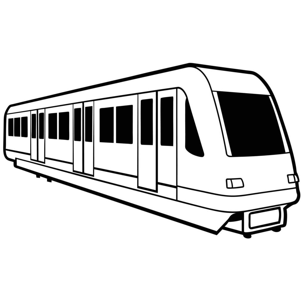 Realistic Train Outline Illustration vector