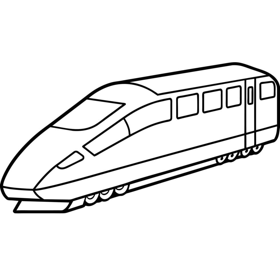 Realistic Train Outline Illustration vector