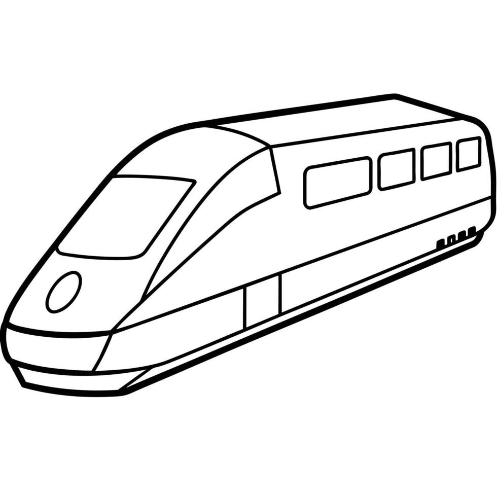 Realistic Train Outline Illustration vector
