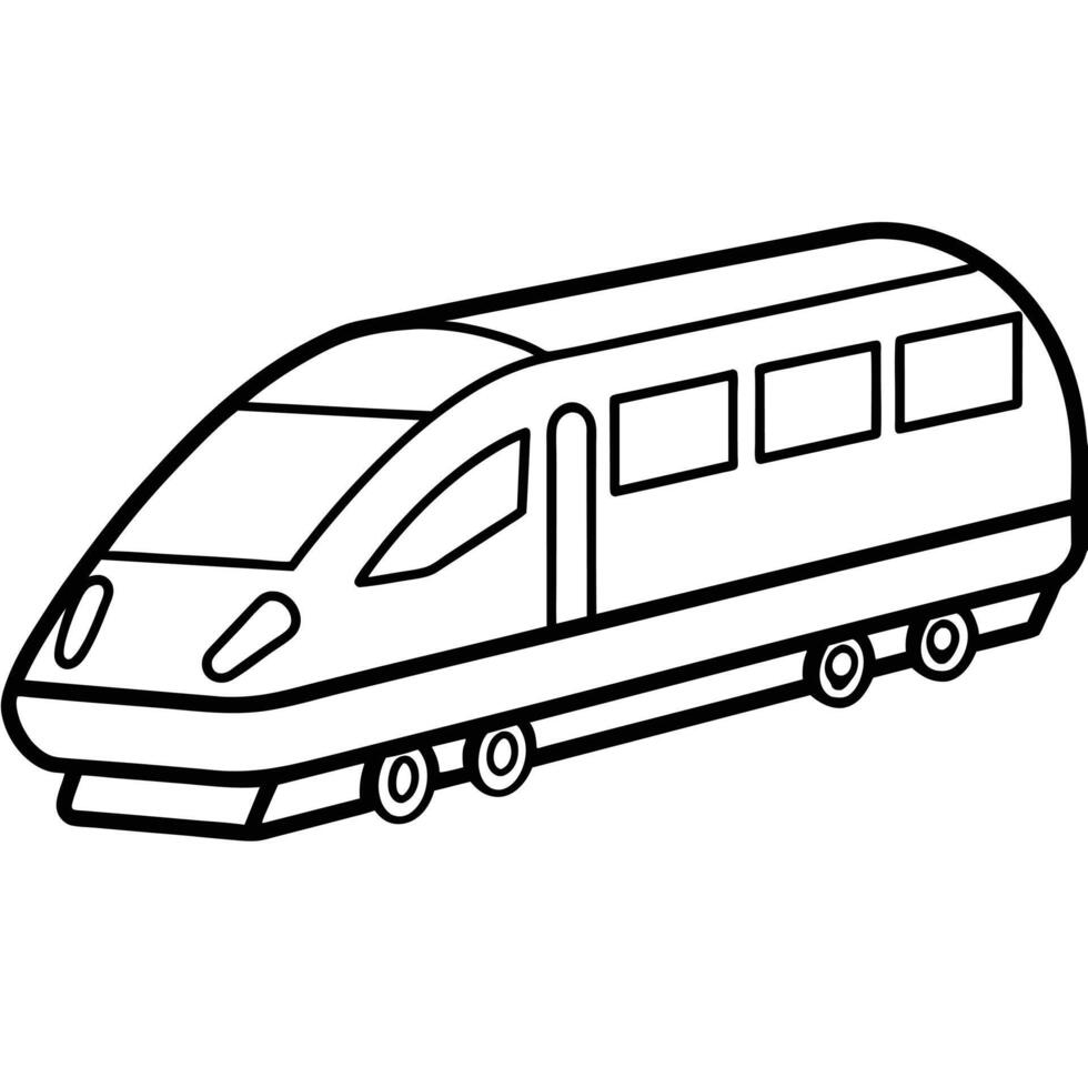 Realistic Train Outline Illustration vector