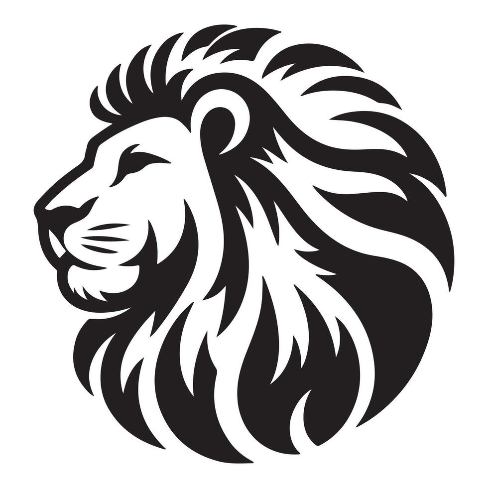 Lion head for logo or icon Illustration art vector