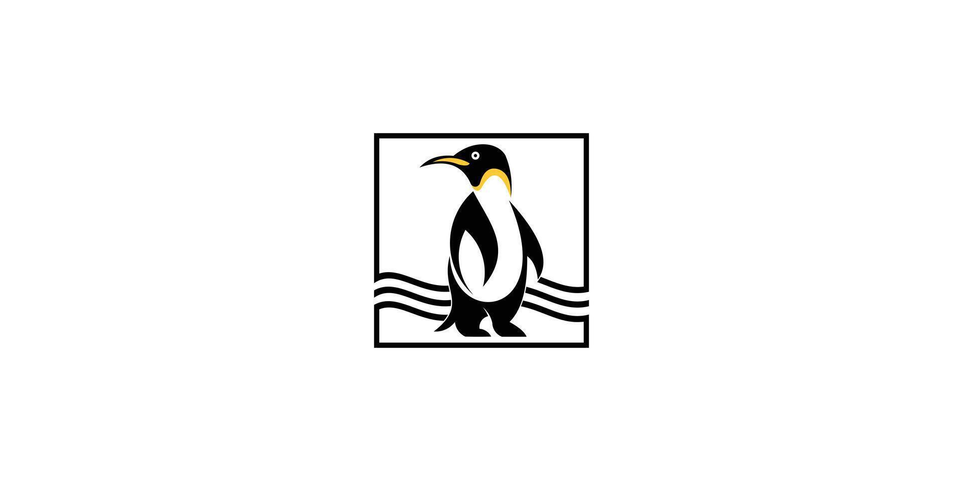 Creative penguin logo design with unique concept , premium vector