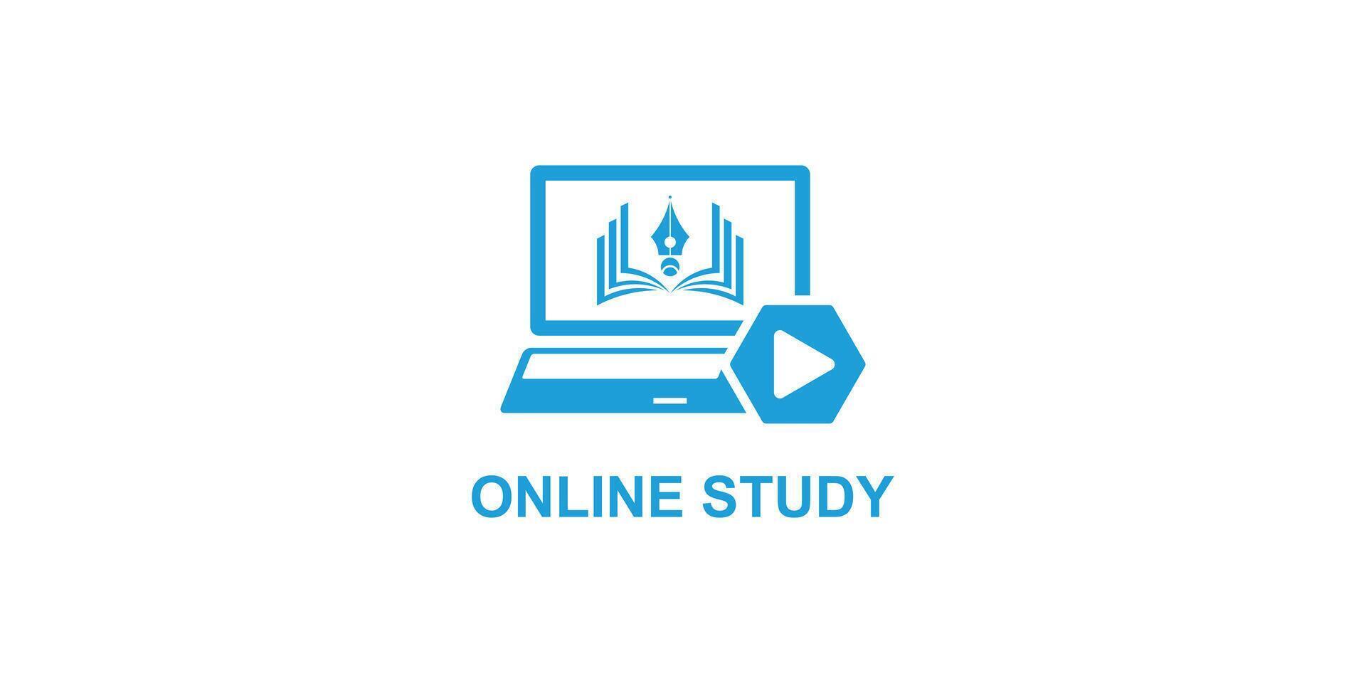 Creative online study logo design with modern concept , premium vector