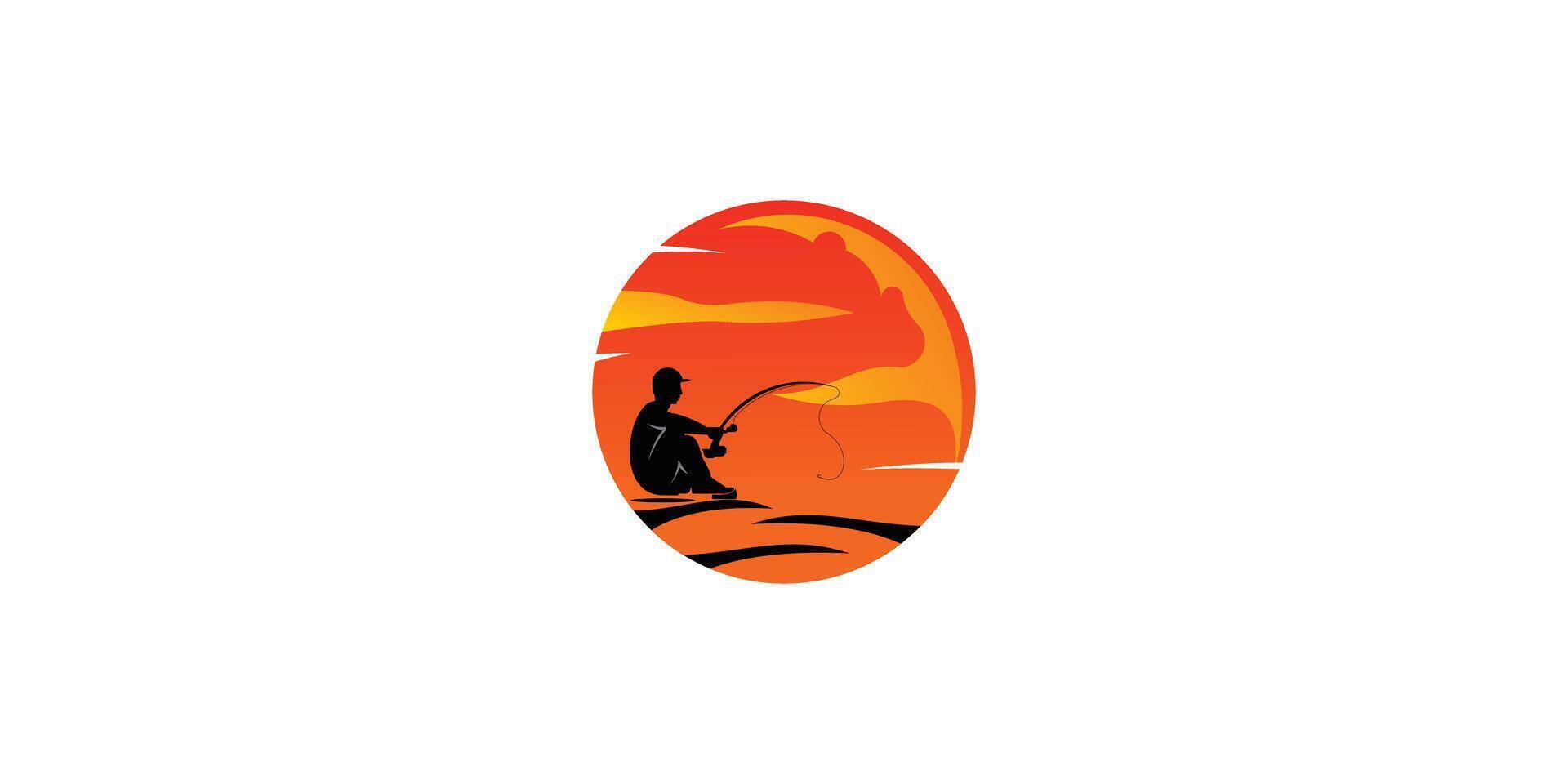 Creative fishing logo design with unique concept , premium vector