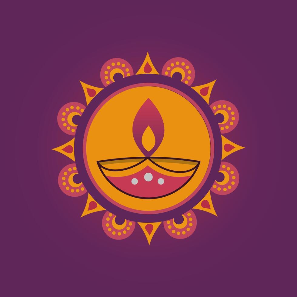 Indian festival Happy Diwali with Diwali props, holiday Background, Diwali celebration greeting card, illustration vector