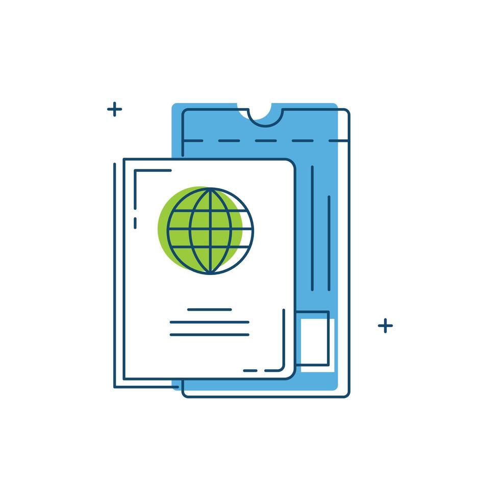 Passport, Travel Document, Identity, Immigration, International Travel, Passport Stamp, Visa, Border Control, Identity Verification icon Design vector