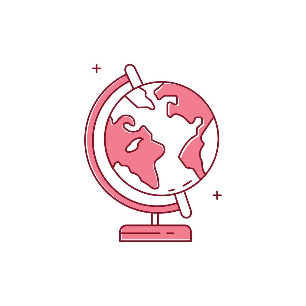 Globe World, Earth, Global, International, Geography, Globe Icon, Planet, Continents, Atlas, Globalization Icon Design vector