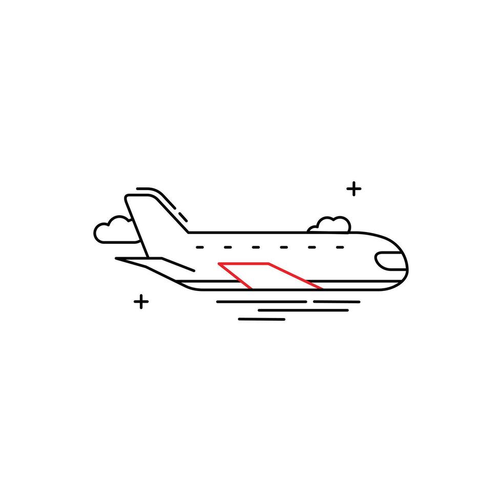 Aeroplane, Air Travel, Commercial Flight, Aviation Icons, Airplane Journey, Flight Icons, Airline Travel, Passenger Plane, Flight Route, Aircraft Illustration Icon Design vector