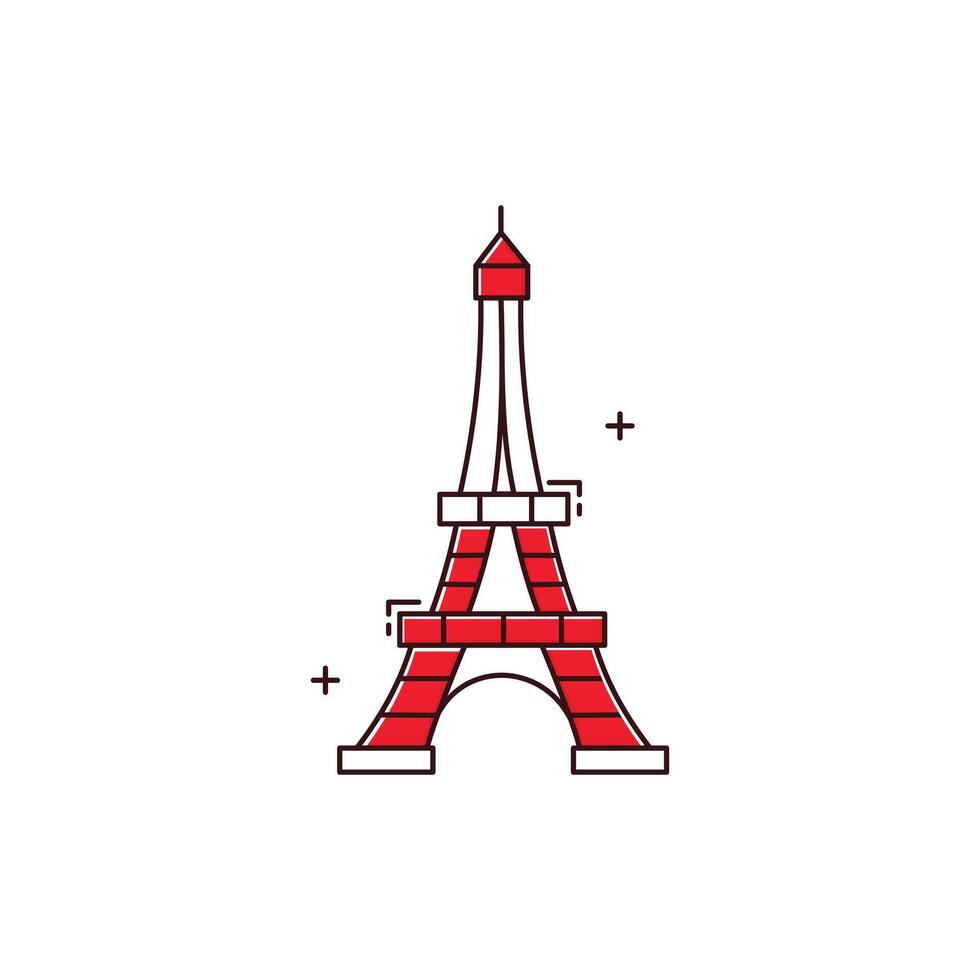 Iconic Eiffel Tower Illustration Icon Design vector