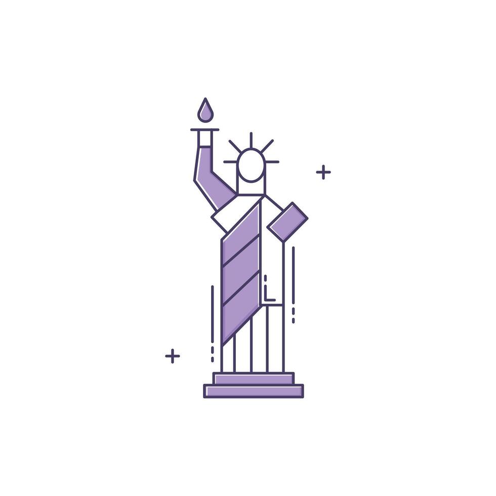 Statue of Liberty, New York Landmark, Liberty Island, American Symbol, National Monument icon Design vector