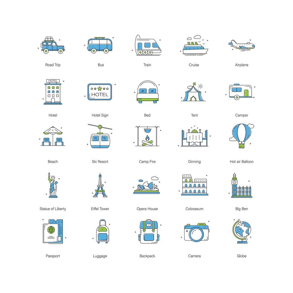 Comprehensive Travel Icon Design Collection vector
