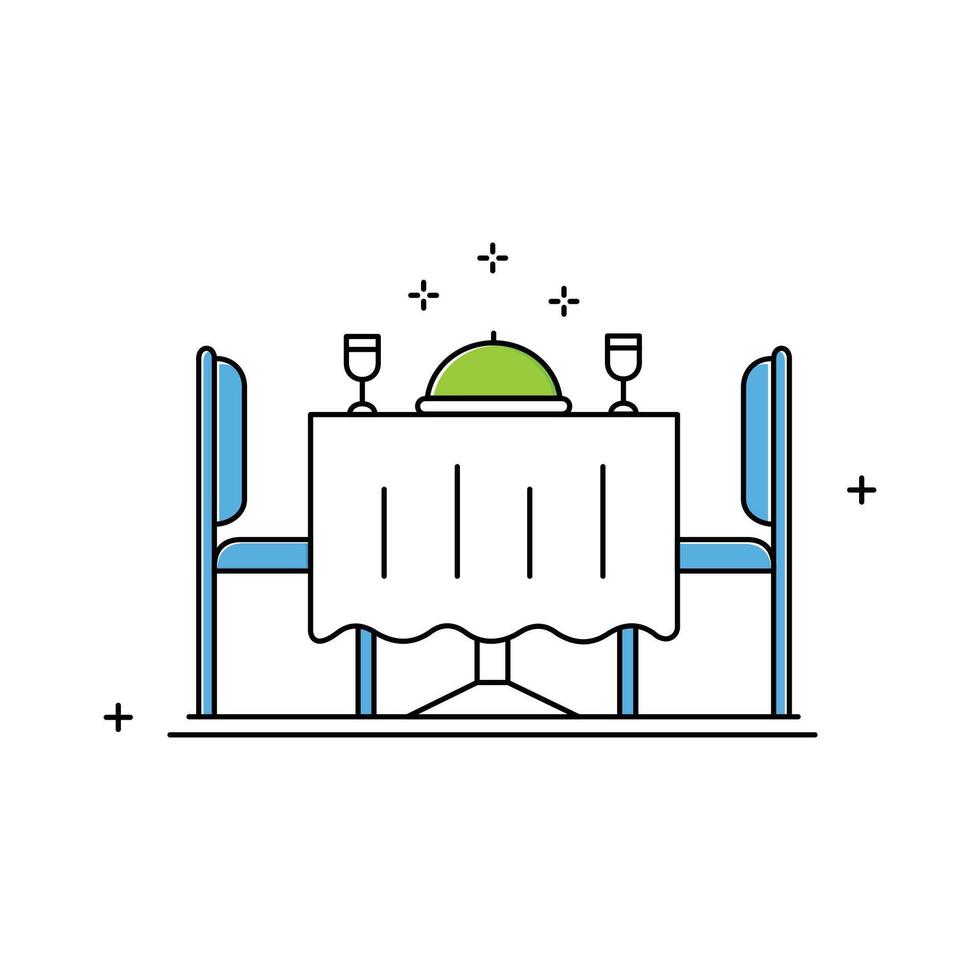 Restaurant Dining Table, Restaurant, Dinner, Dining Table, Cuisine, Food Service, Eating Out, Meal Time, Dining Experience Icon Design vector