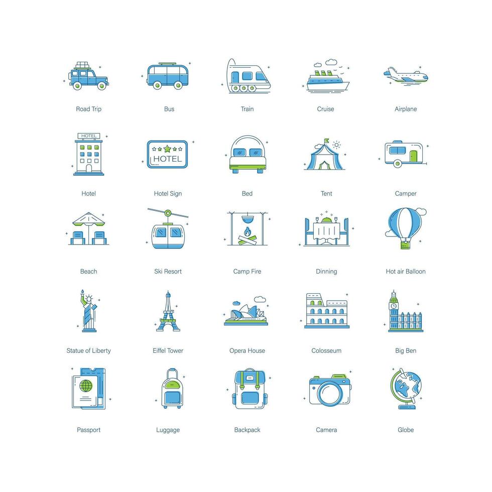 Comprehensive Travel Icon Design Collection vector