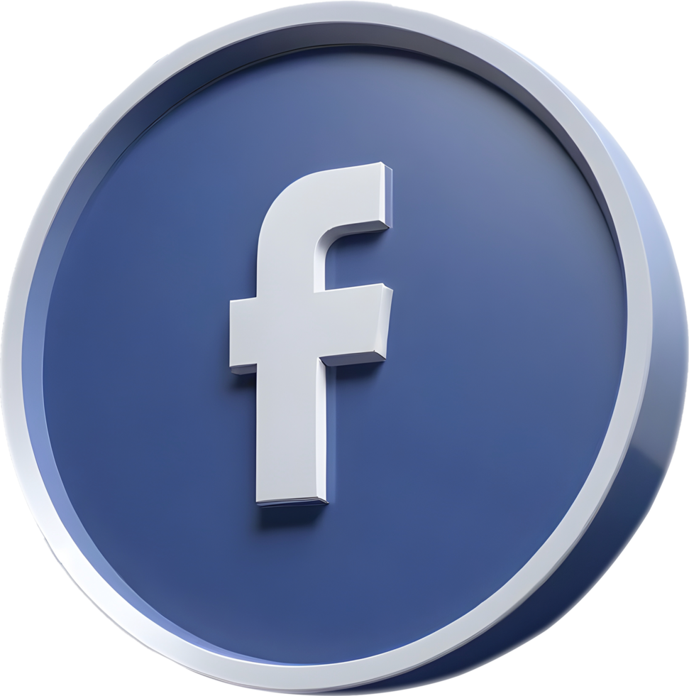 Facebook logo 3d con marco png