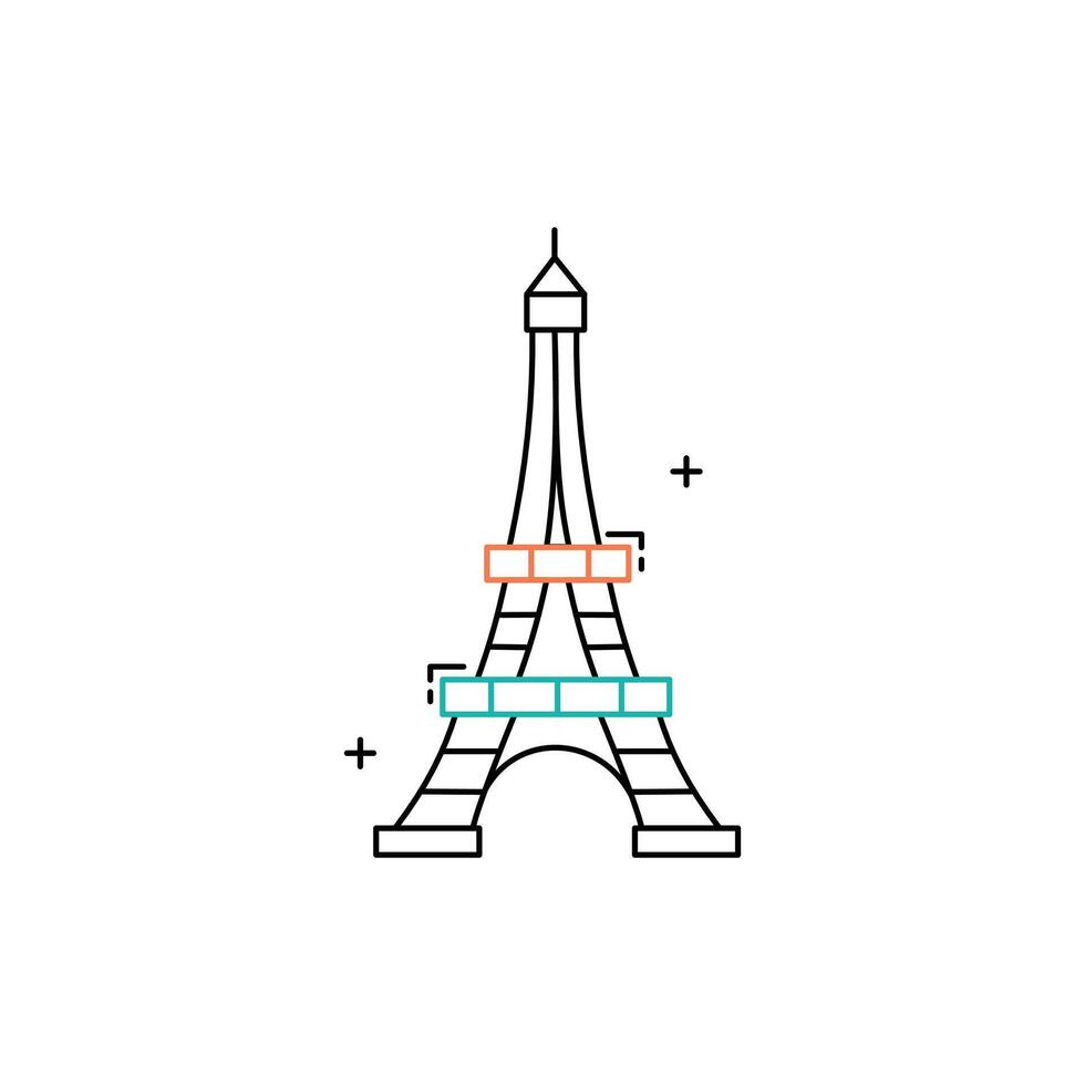 Iconic Eiffel Tower Illustration Icon Design vector