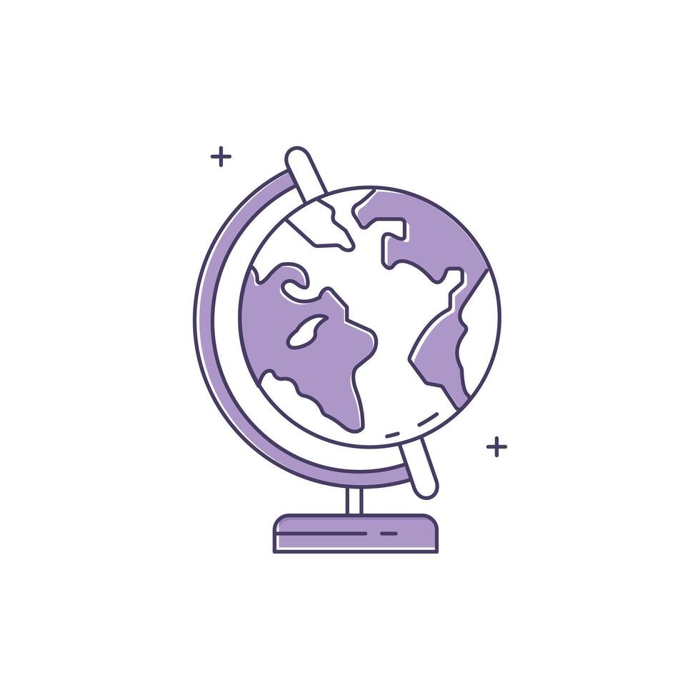 Globe World, Earth, Global, International, Geography, Globe Icon, Planet, Continents, Atlas, Globalization Icon Design vector