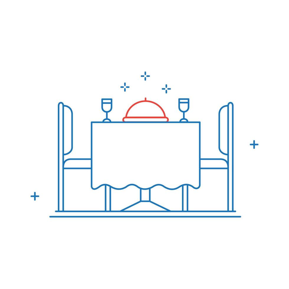 Restaurant Dining Table, Restaurant, Dinner, Dining Table, Cuisine, Food Service, Eating Out, Meal Time, Dining Experience Icon Design vector