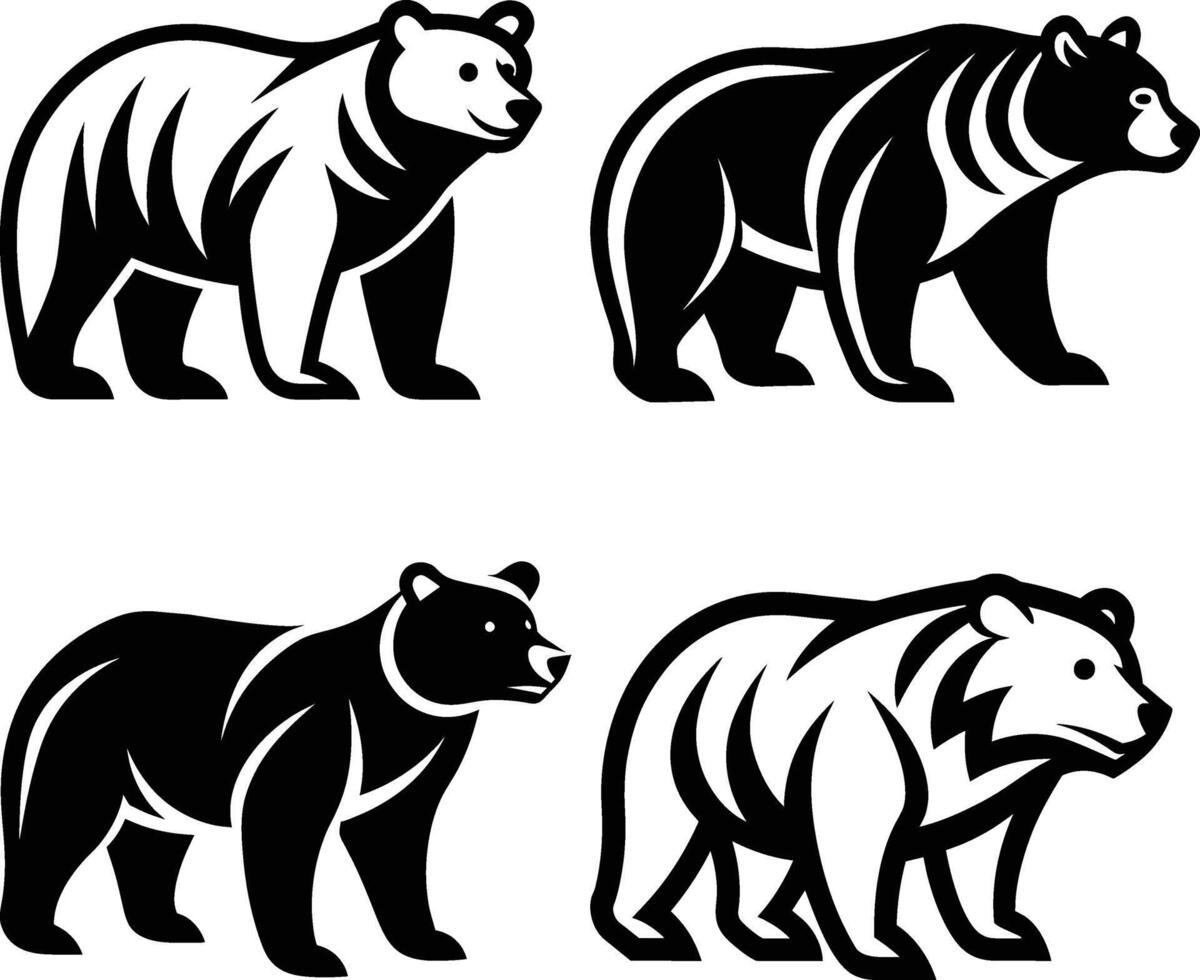 Bear silhouette illustration vector