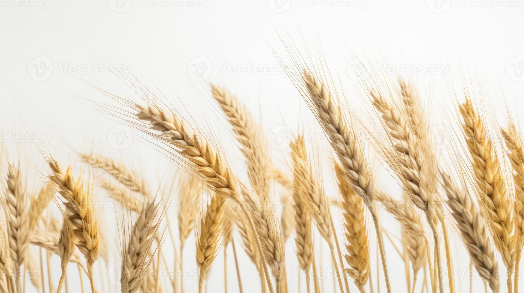 Wheat spikelets isolated on white background. Neural network photo