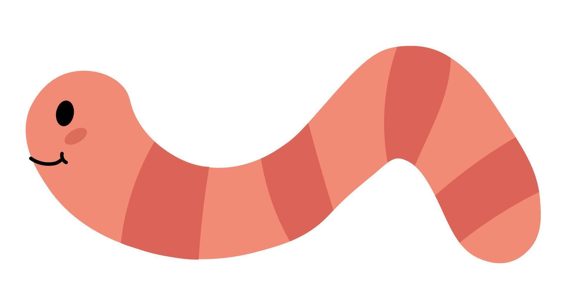 Kid Striped Smiling Worm. Creative element for children design. Flat illustration. vector
