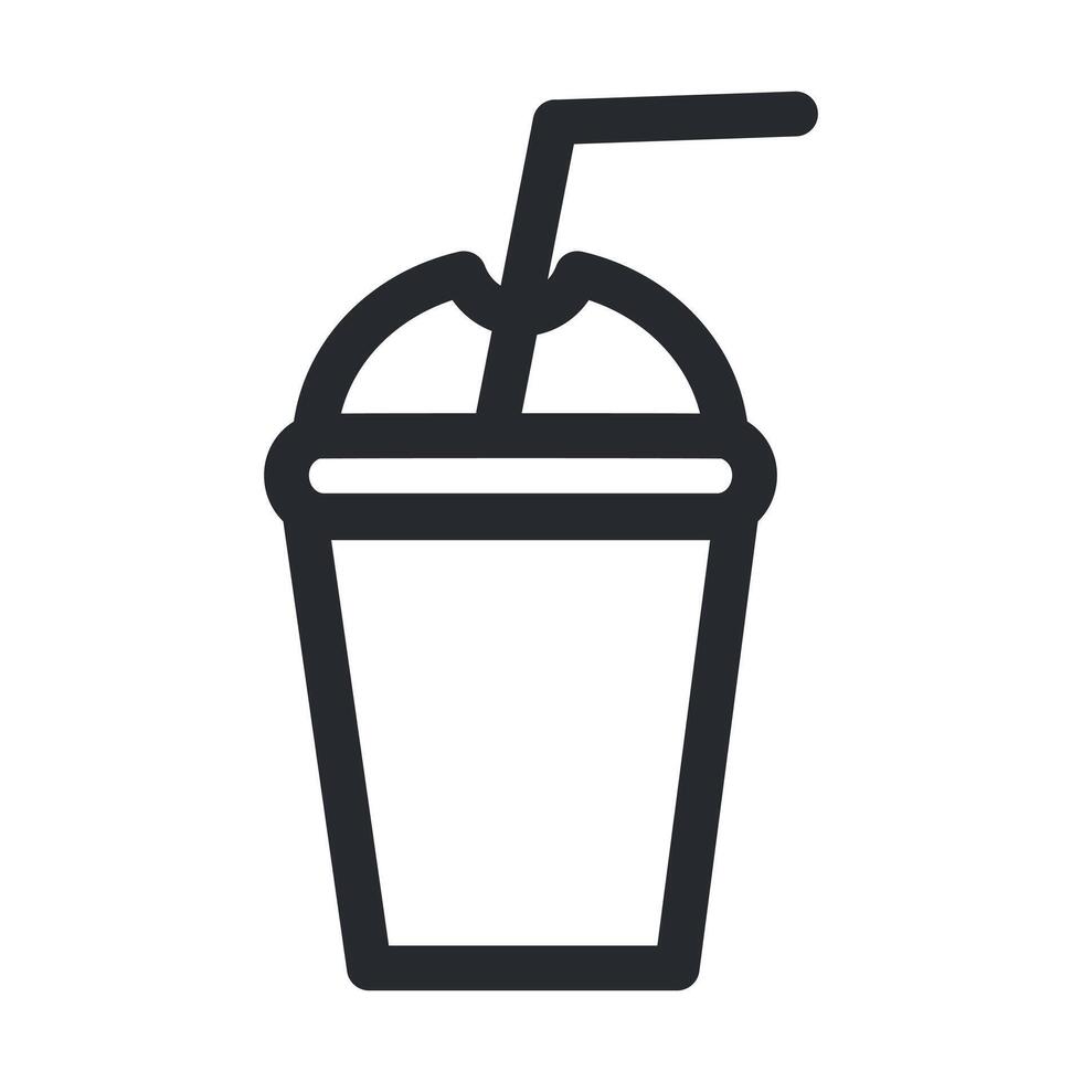 Soda drink line icon. Symbol, logo illustration. Graphics. Cold coffee. vector