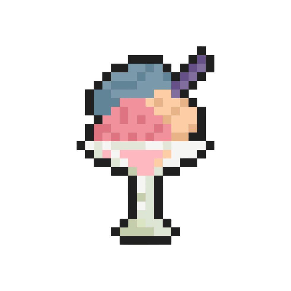 ice cream pixel art for dynamic digital projects and designs. vector