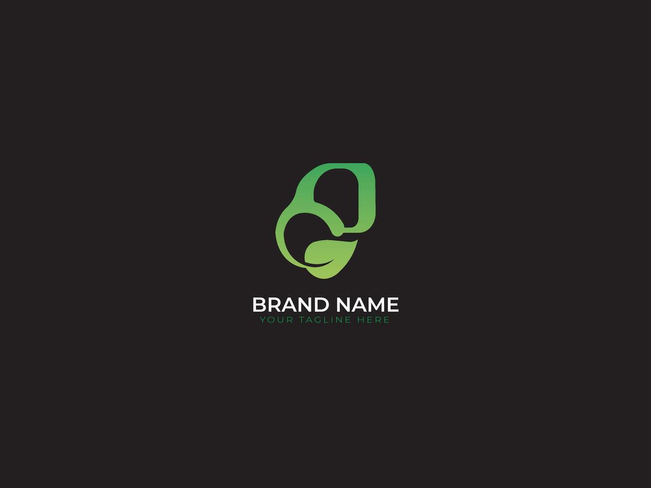 Natural leaf monogram logo design vector