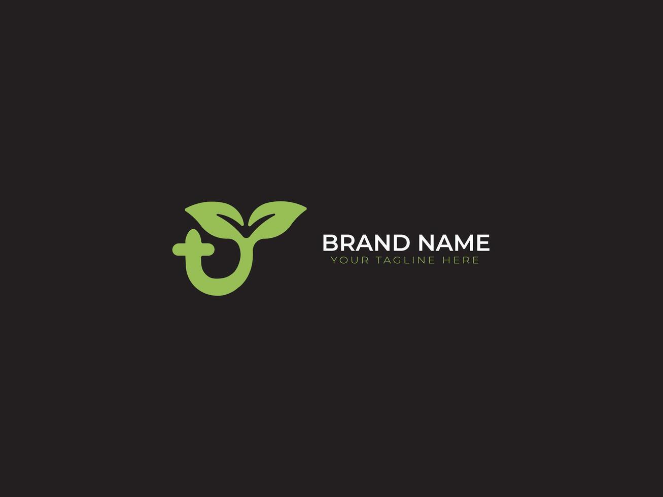 T leaf monogram business logo design vector