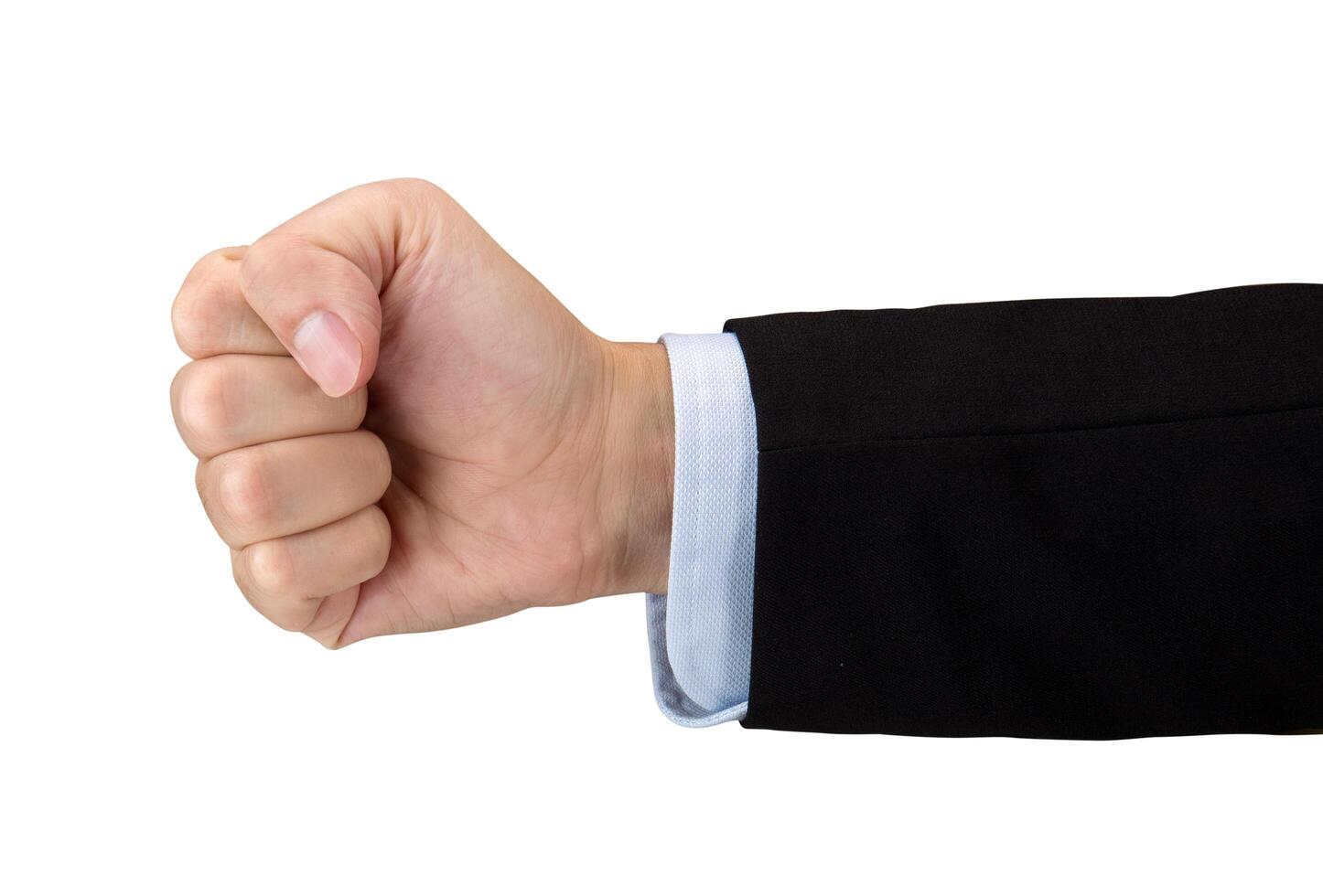 side view of fist punch isolated om white with clipping path photo