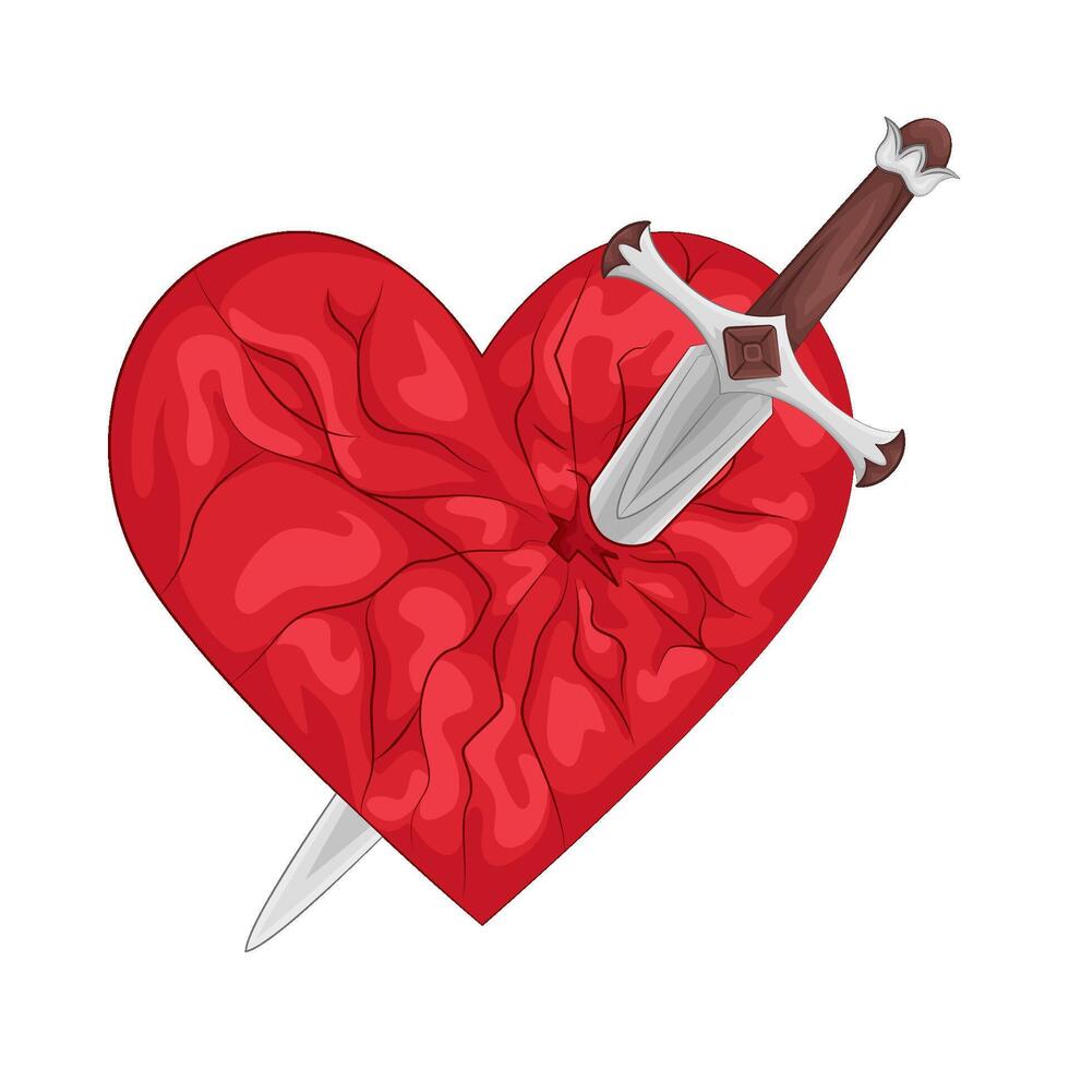 Illustration of broken heart vector