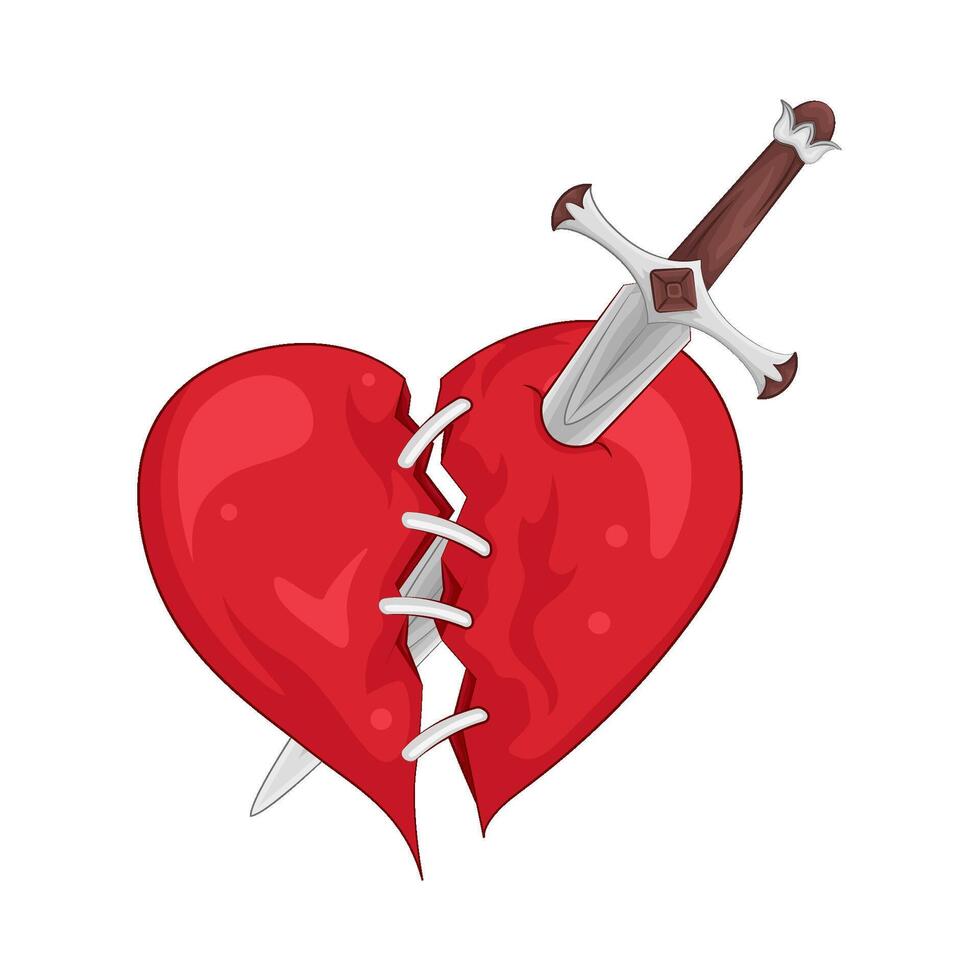 Illustration of broken heart vector