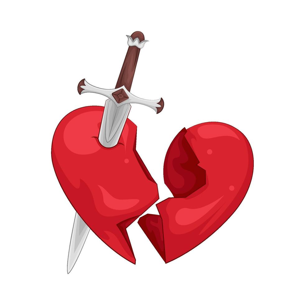 Illustration of broken heart vector