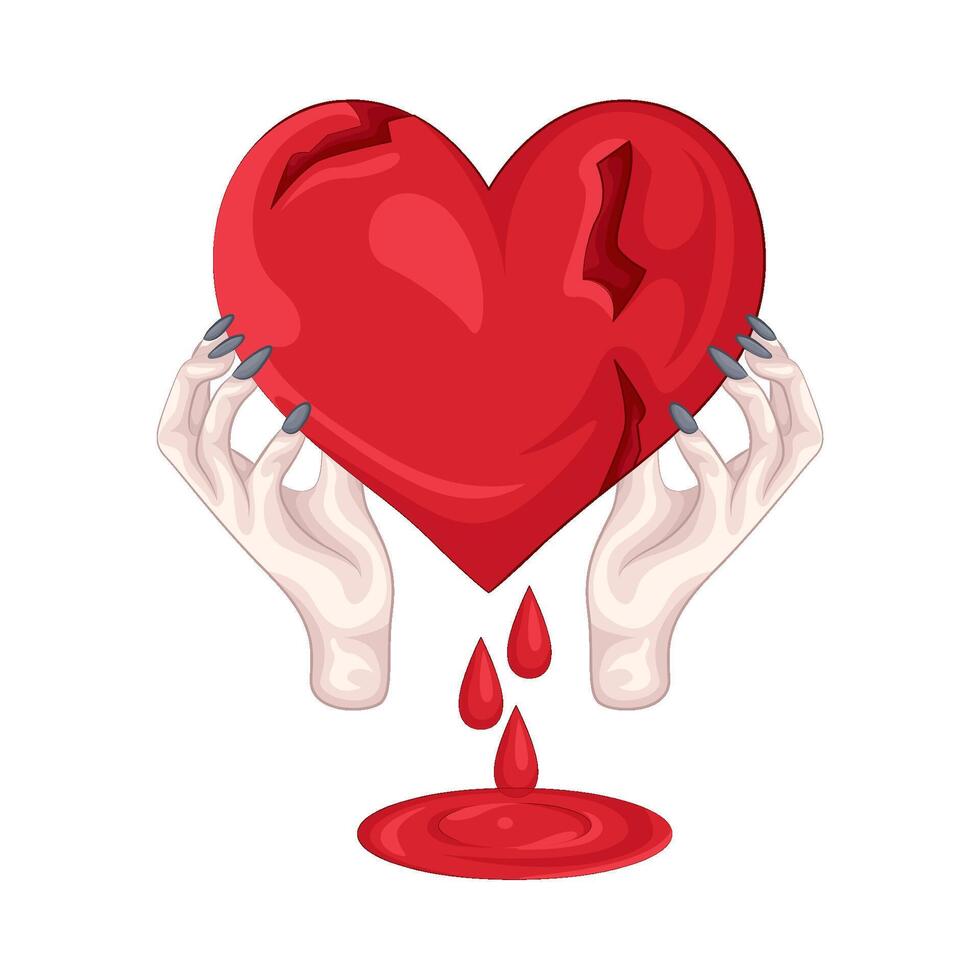Illustration of broken heart vector