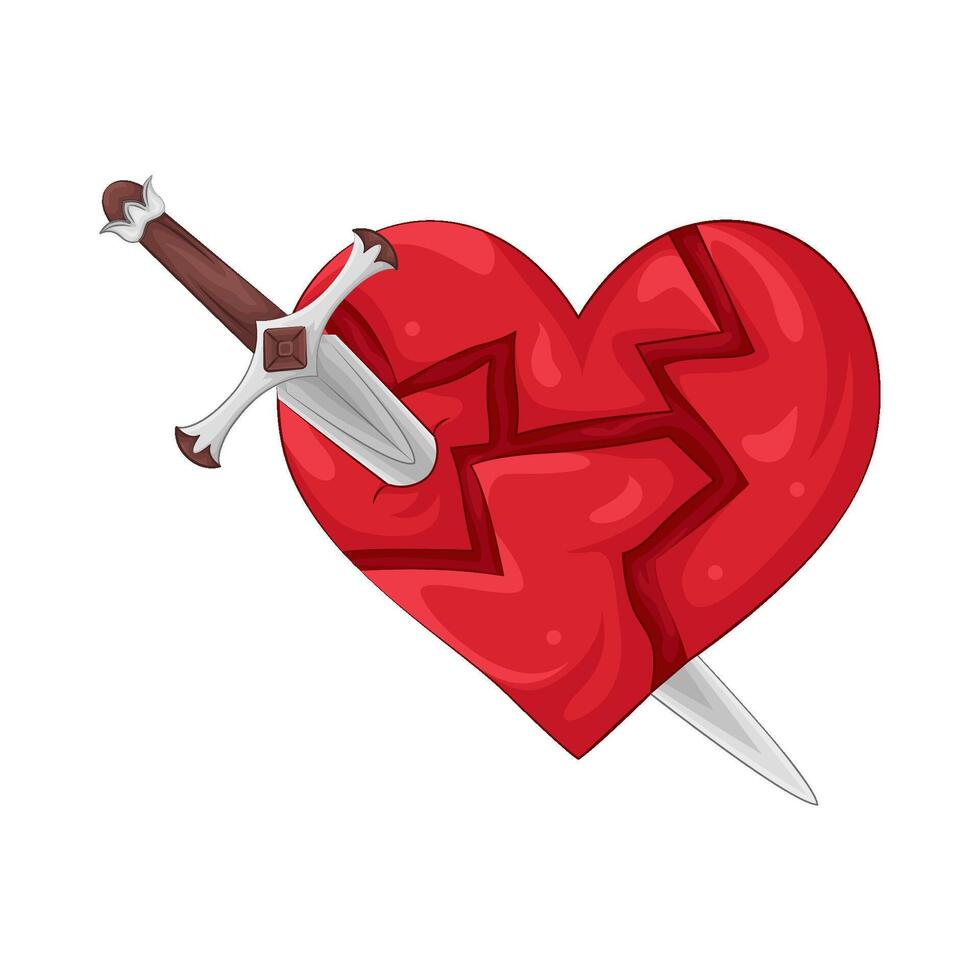 Illustration of broken heart vector