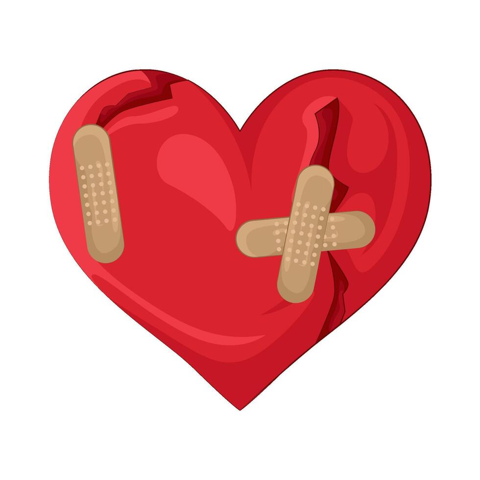 Illustration of broken heart vector