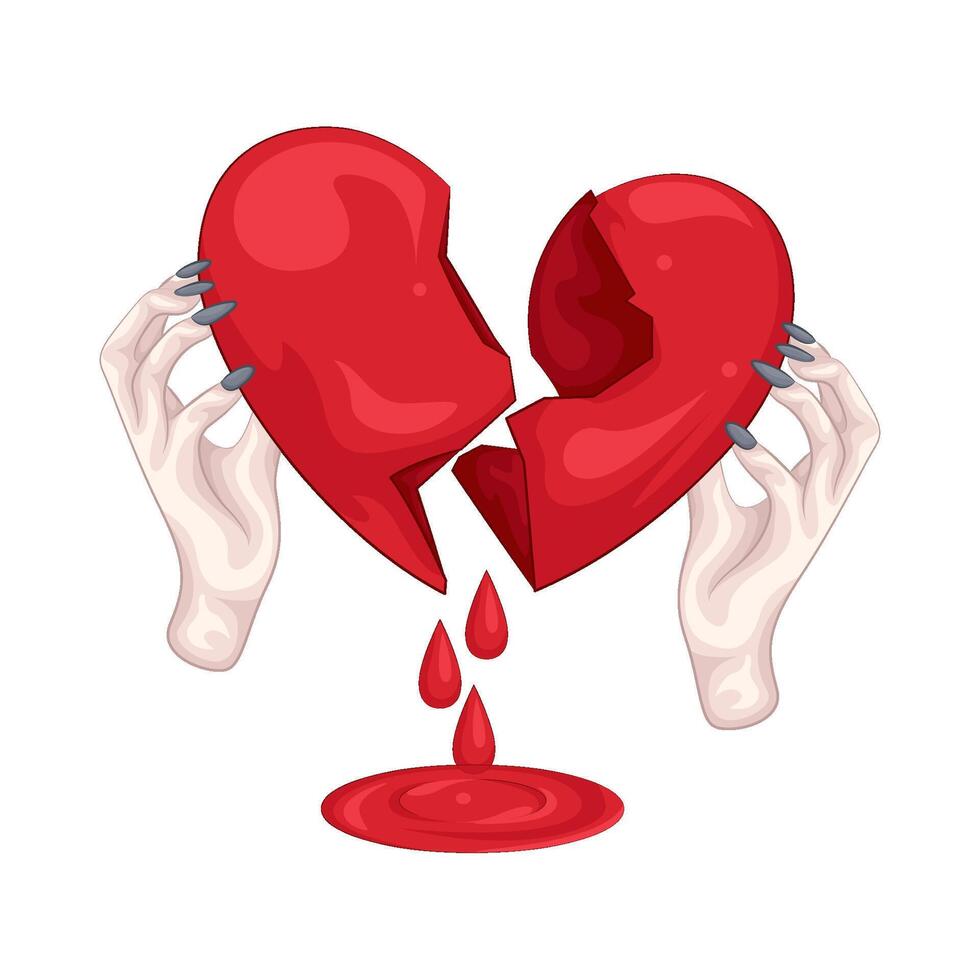 Illustration of broken heart vector
