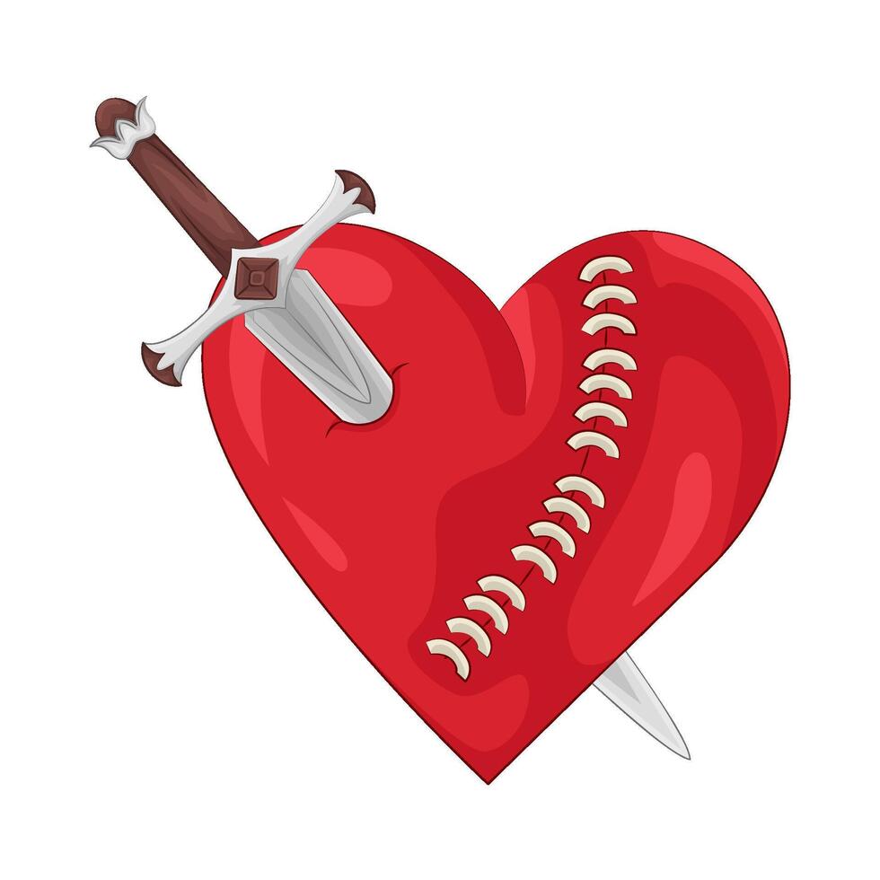 Illustration of broken heart vector