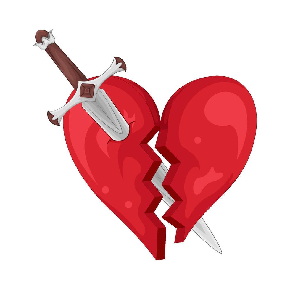 Illustration of broken heart vector