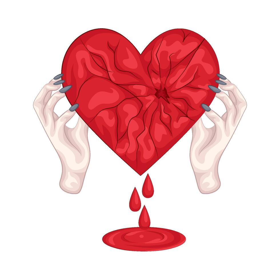 Illustration of broken heart vector
