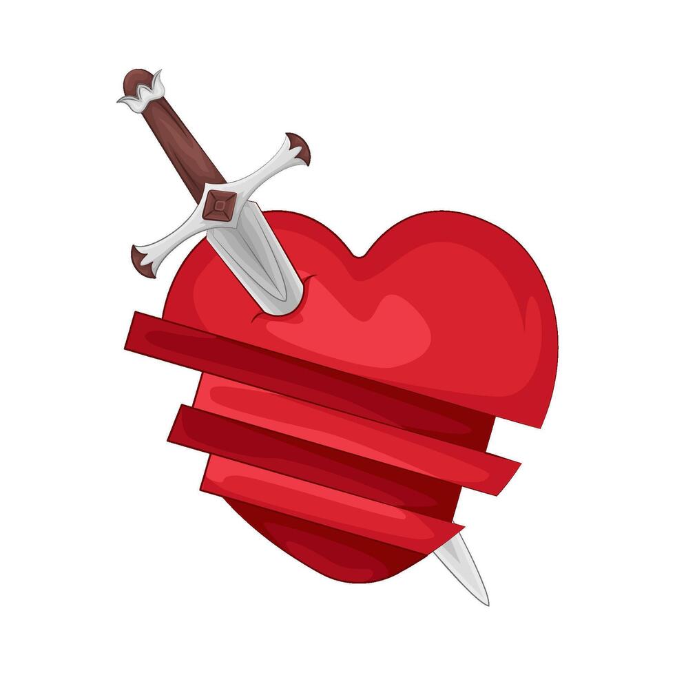 Illustration of broken heart vector