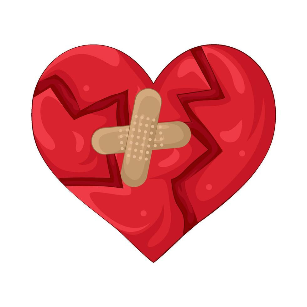 Illustration of broken heart vector