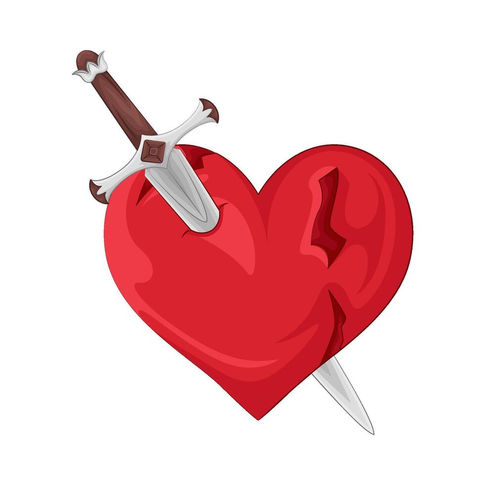 Illustration of broken heart vector