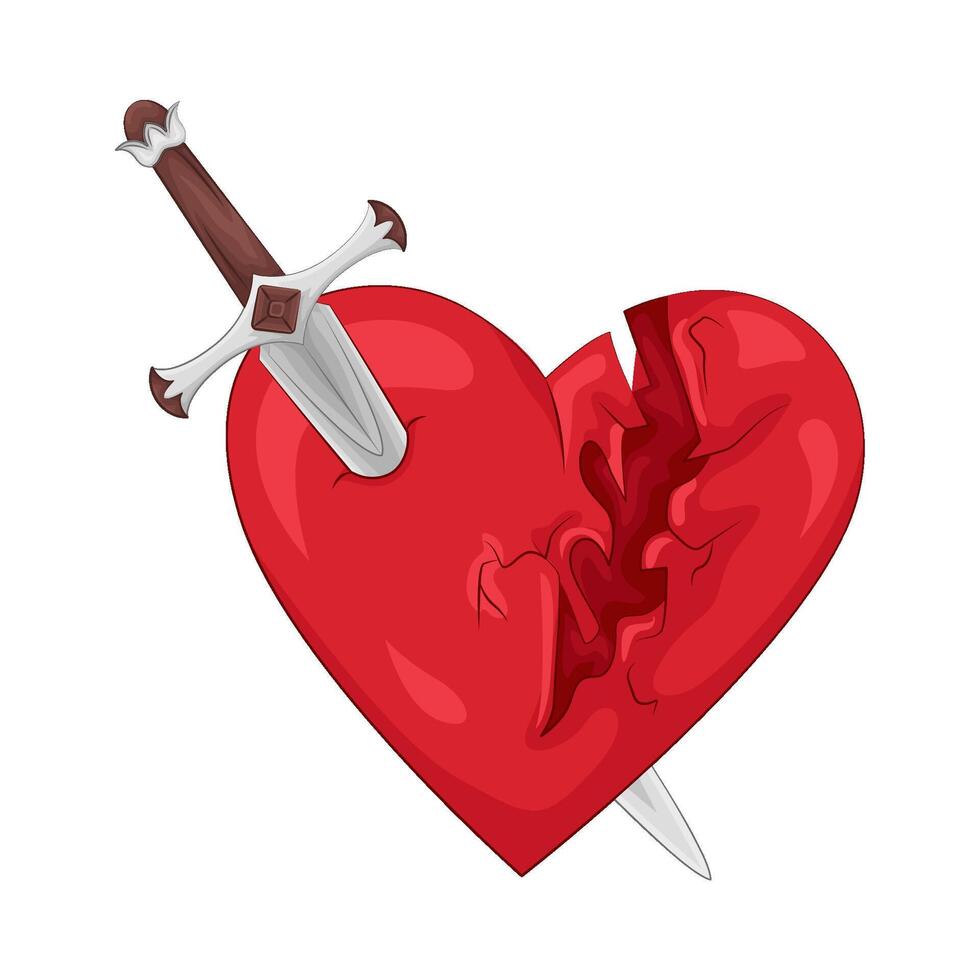 Illustration of broken heart vector