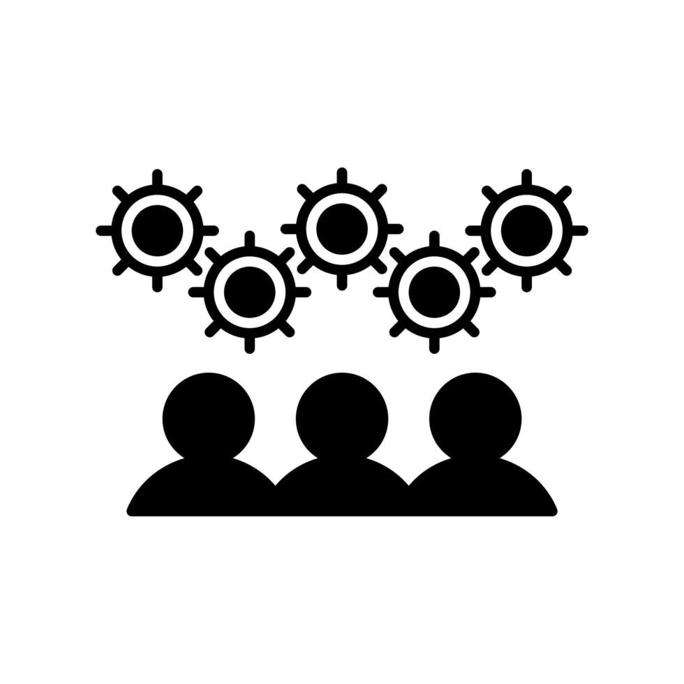Team work icon or logo illustration outline black style vector