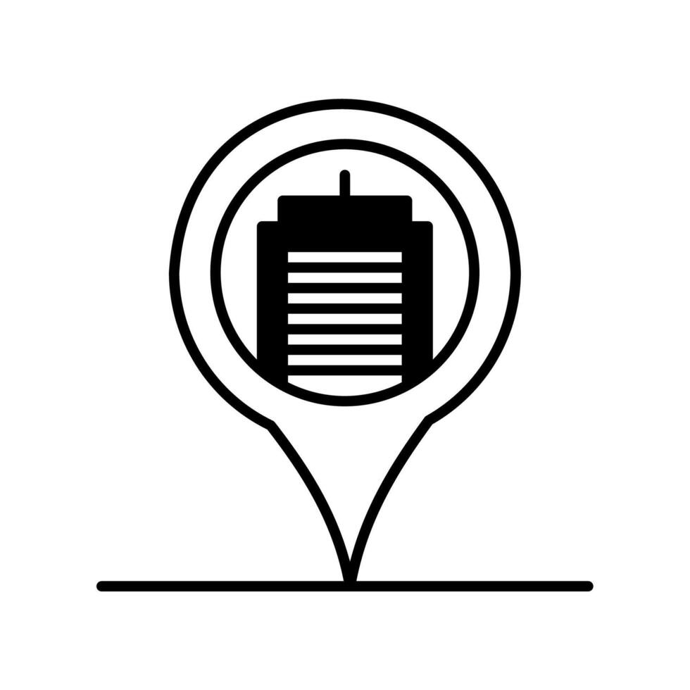 pin location icon or logo illustration style vector