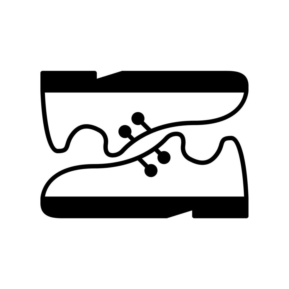 Shoe icon or logo illustration outline black style vector