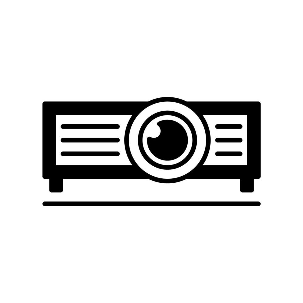 Projector icon or logo illustration outline black style vector