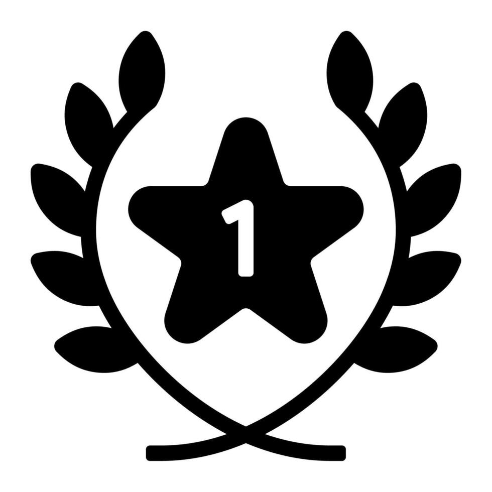Mendallion badge gold award icon or logo illustration outline black style vector